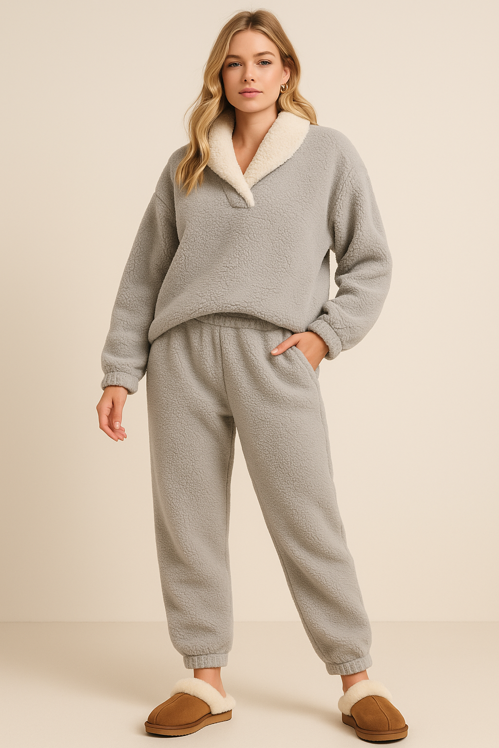 Dames Warme Fleece Pyjama Set | Firouze