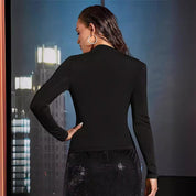 Dames Asymmetrische Top met Plooidetail en Slim Fit Pasvorm | Gewaagd en Charmant | Ghislaine