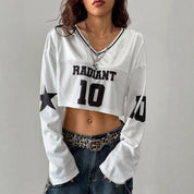 Dames Cropped Sport Top met Print | Trendy, Streetstyle & Statement Look | Gleam