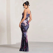 Dames Abstracte Print Maxi Jurk met Bandjes | Statement Zomer Jurk | Gudu