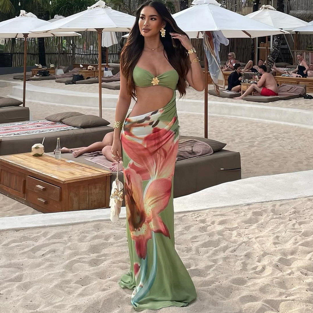 Dames Maxi Jurk met Bloemenprint en Open Rug | Luchtig, Zomers en klaar voor het Strand | Gwenda