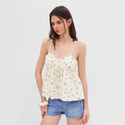 Dames Bloemenprint Camisole Top met Strik detail en Luchtige Pasvorm | Luchtig en Zomers | Gaby