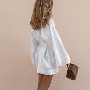 Dames Linnen Look Wikkeljurk met Tailleband | Luchtige Blousejurk | Galando