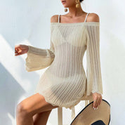 Dames Luchtig Gehaakte Strand Jurk Off-Shoulder | Gallorca