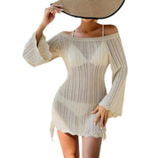 Dames Luchtig Gehaakte Strand Jurk Off-Shoulder | Gallorca