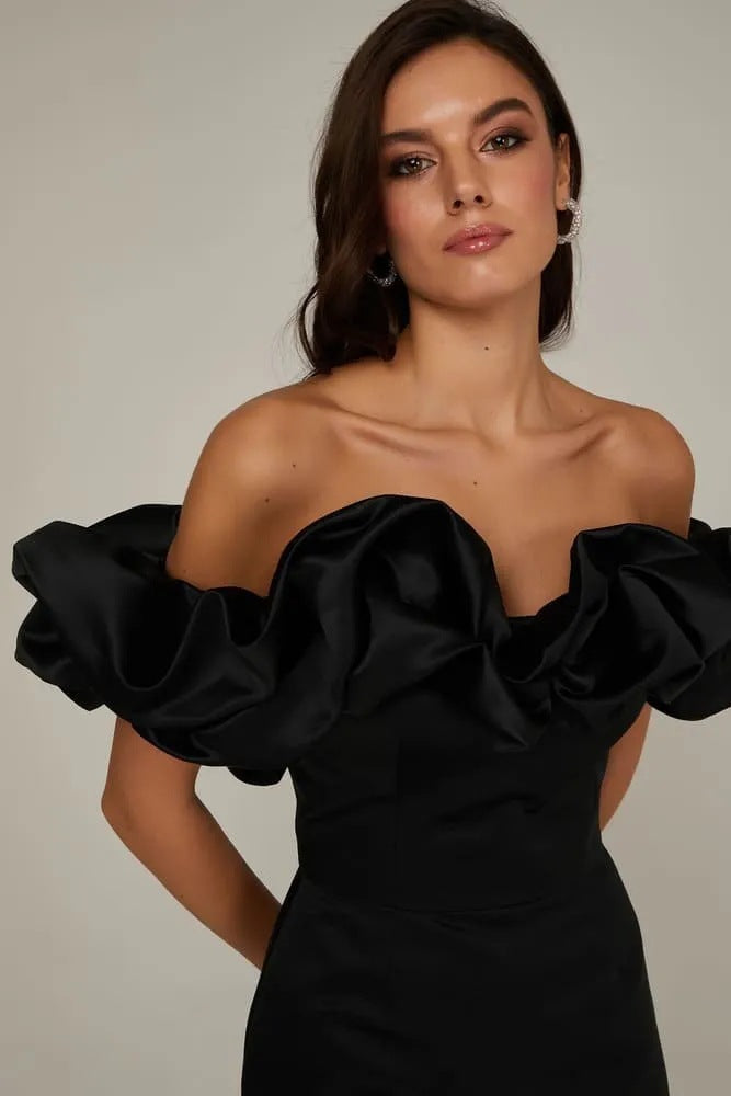 Dames Elegante Off-Shoulder Jurk met Statement Ruches | Galoma