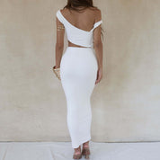 Dames Elegante Zomerse One-Shoulder Maxi Jurk met Cut-out | Bodycon Jurk | Galomy