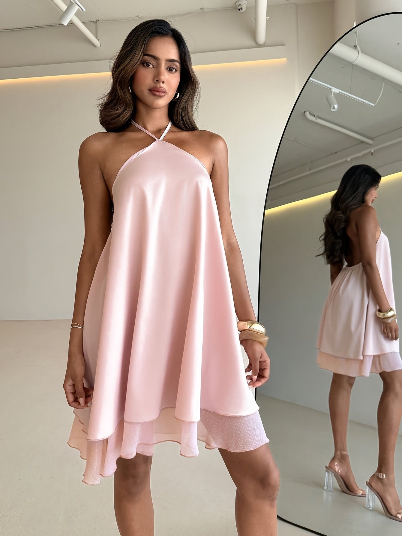 Dames Elegante Halter A-lijn Jurk | Luchtige Zomerse Mini Jurk | Gamany