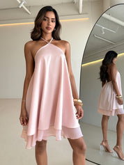 Dames Elegante Halter A-lijn Jurk | Luchtige Zomerse Mini Jurk | Gamany