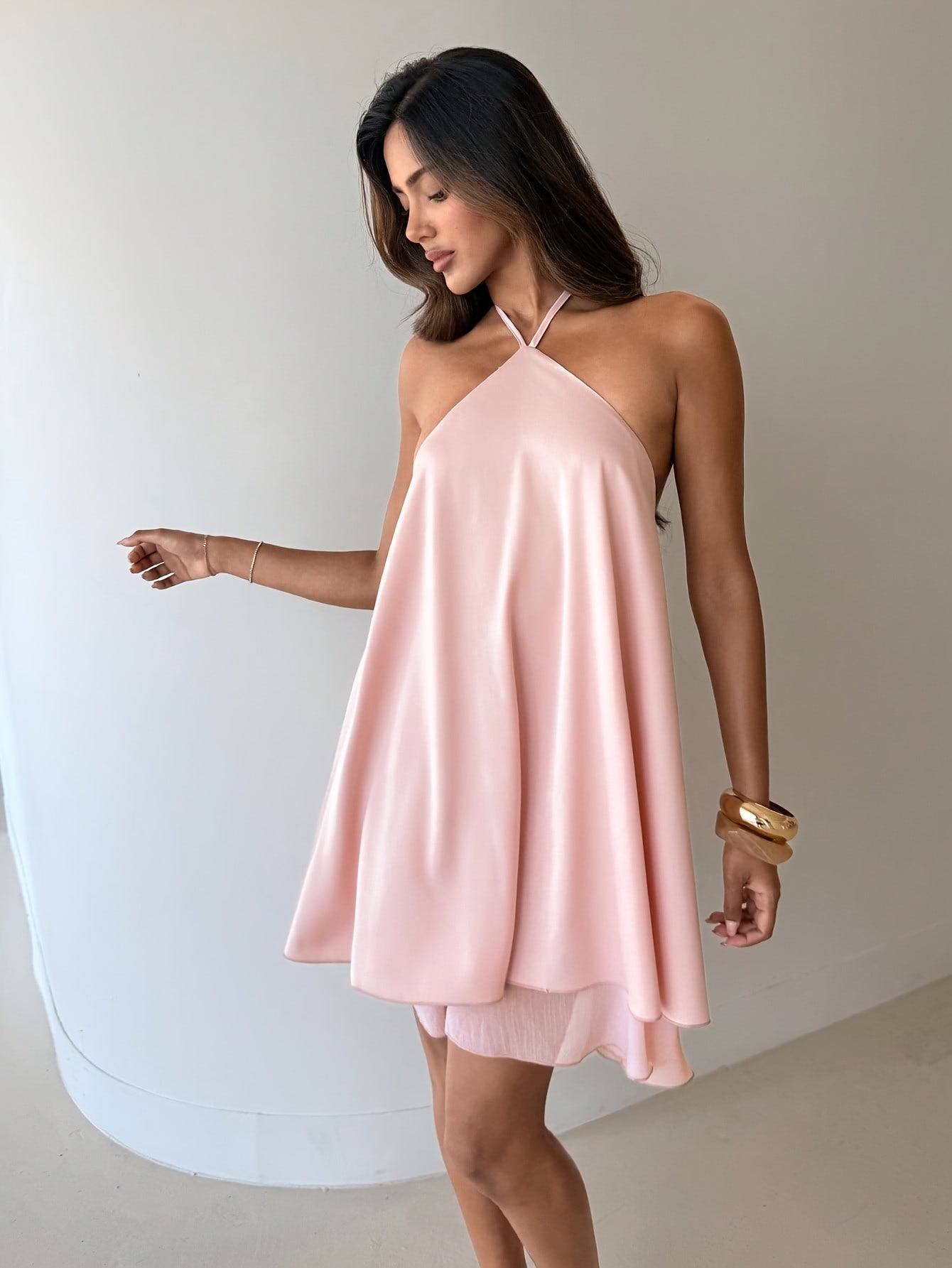 Dames Elegante Halter A-lijn Jurk | Luchtige Zomerse Mini Jurk | Gamany