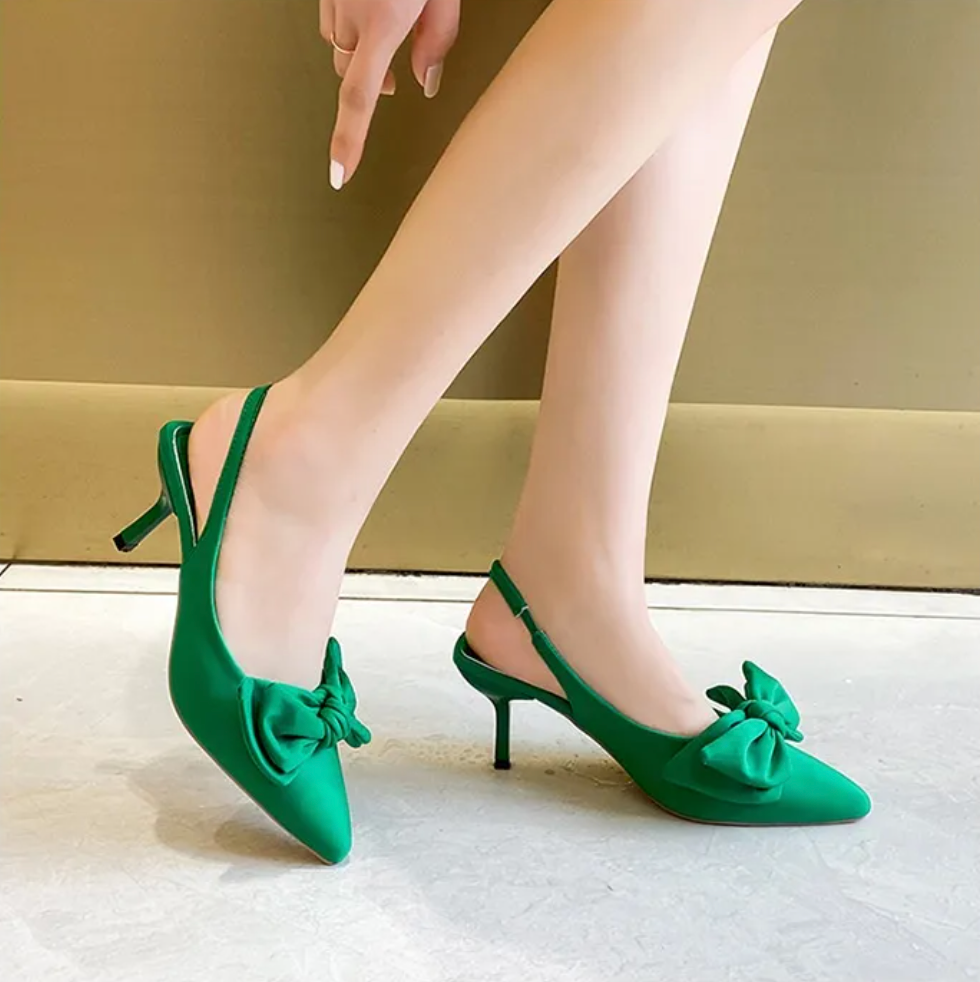 Dames Elegante Puntige Slingback Pumps Met Strik | Voor Bruiloft, Feest & Chic Everyday Look | Gambini