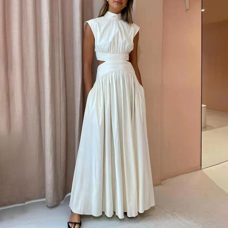 Dames Elegante Maxi Jurk met Cut Out Taille Detail | Minimalistisch & Verfijnd Silhouet | Ganouk