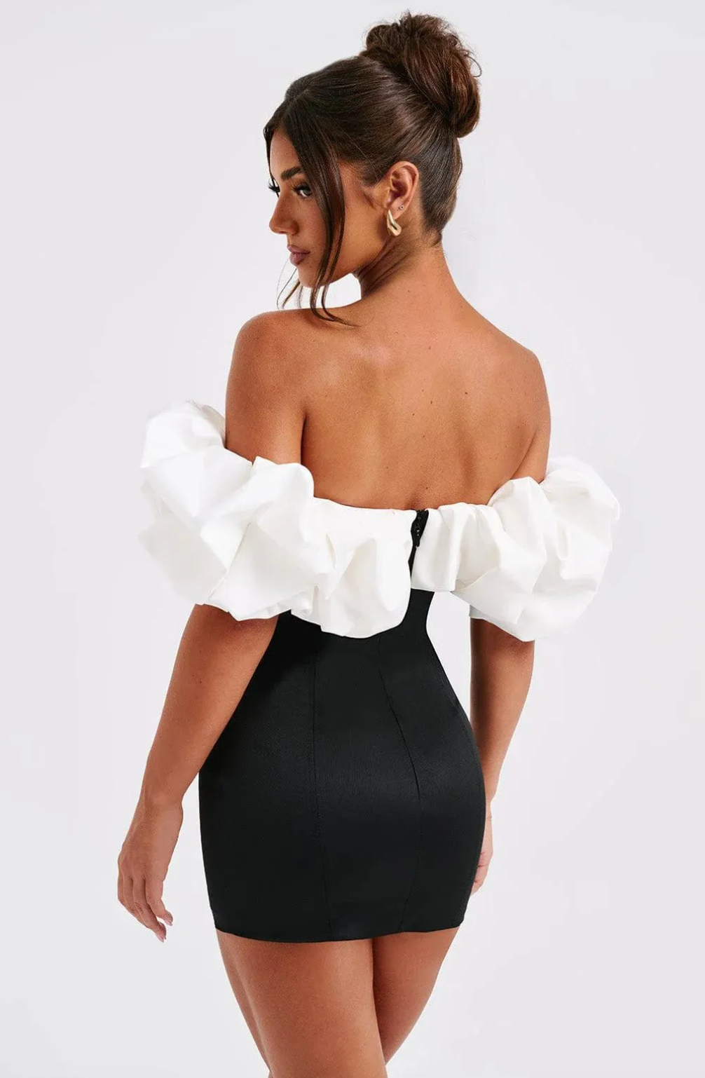Dames Off-Shoulder Mini Jurk met Ruches | Strakke Luxe Corset Jurk | Garoline