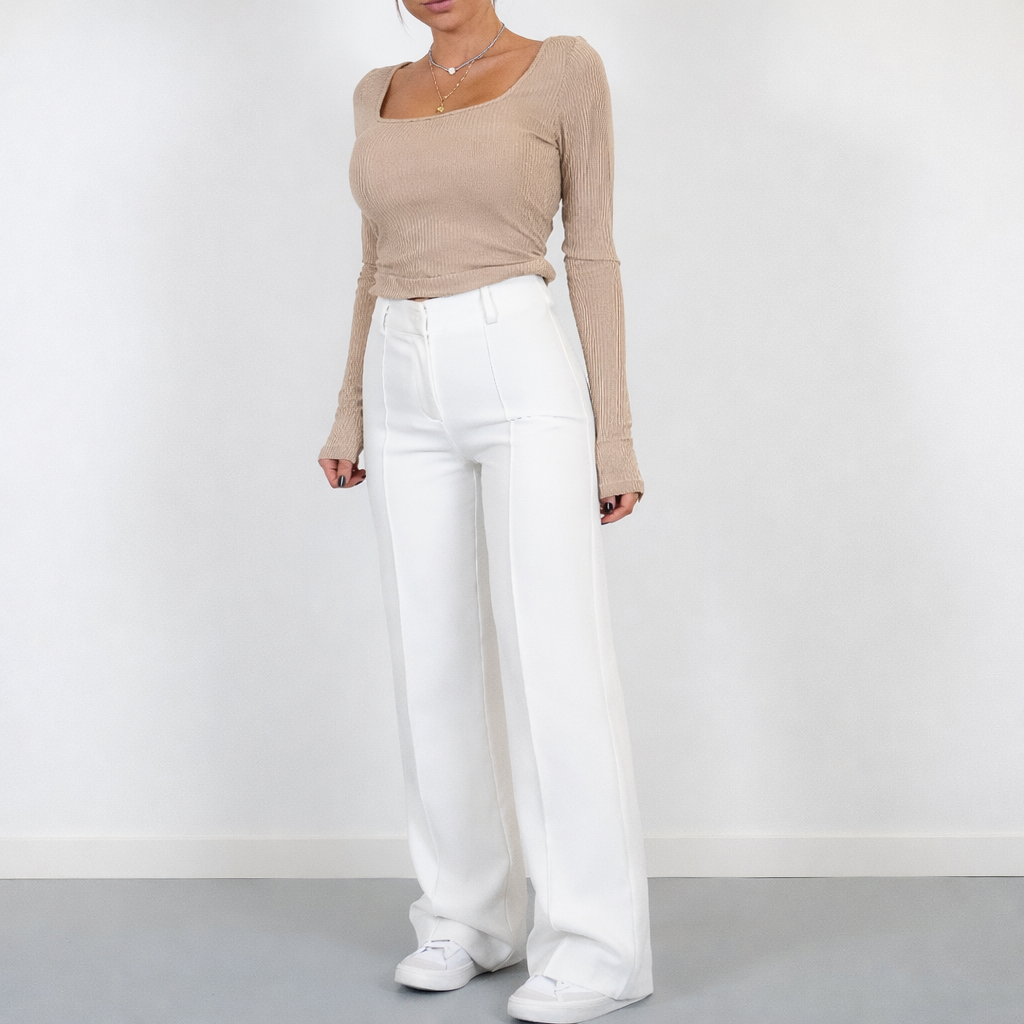 Dames Trendy High-Waist Straight Leg Pantalon | Korean Style Casual Chic | Geaudine