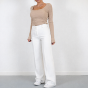 Dames Trendy High-Waist Straight Leg Pantalon | Korean Style Casual Chic | Geaudine