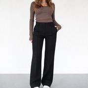 Dames Trendy High-Waist Straight Leg Pantalon | Korean Style Casual Chic | Geaudine