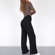 Dames Trendy High-Waist Straight Leg Pantalon | Korean Style Casual Chic | Geaudine