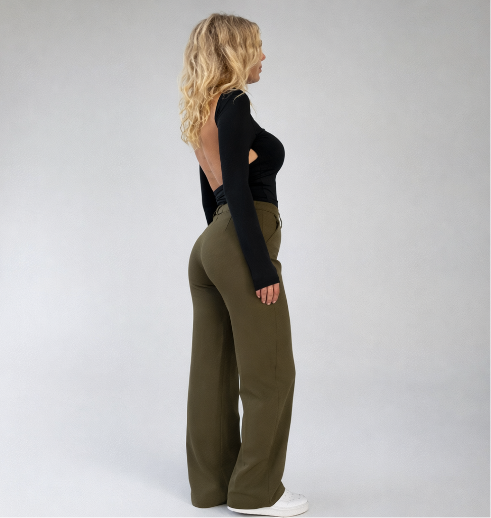 Dames Trendy High-Waist Straight Leg Pantalon | Korean Style Casual Chic | Geaudine