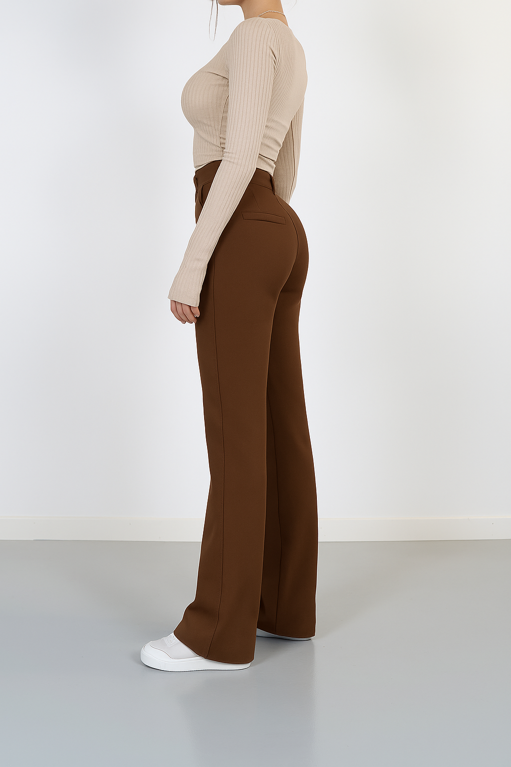 Dames Trendy High-Waist Straight Leg Pantalon | Korean Style Casual Chic | Geaudine