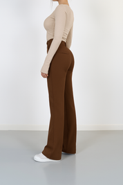 Dames Trendy High-Waist Straight Leg Pantalon | Korean Style Casual Chic | Geaudine