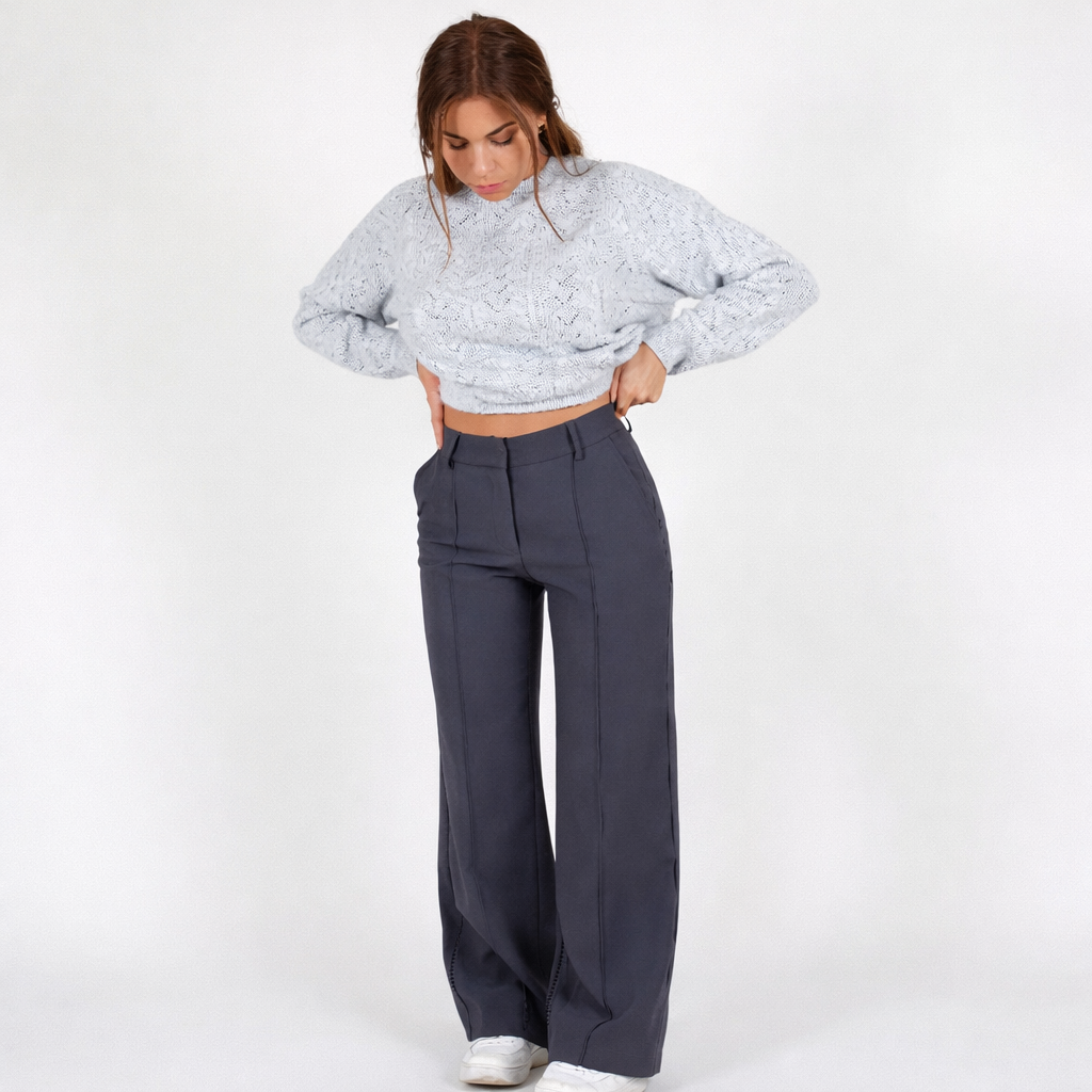 Dames Trendy High-Waist Straight Leg Pantalon | Korean Style Casual Chic | Geaudine