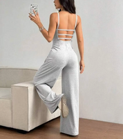 Dames Minimalistische Tijdloze Must-Have Jumpsuit met Wijde Pijpen | Geepa