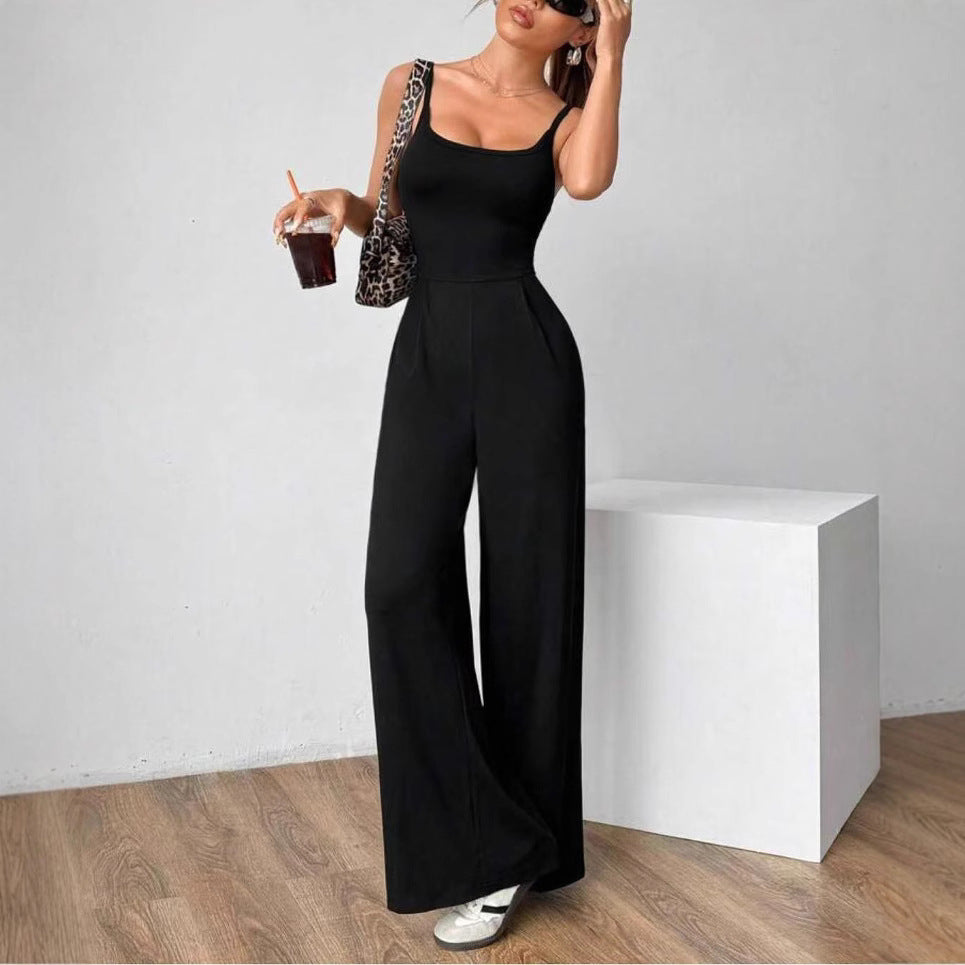 Dames Minimalistische Tijdloze Must-Have Jumpsuit met Wijde Pijpen | Geepa