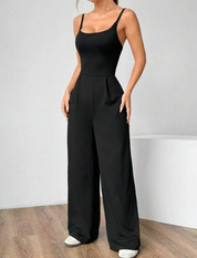 Dames Minimalistische Tijdloze Must-Have Jumpsuit met Wijde Pijpen | Geepa