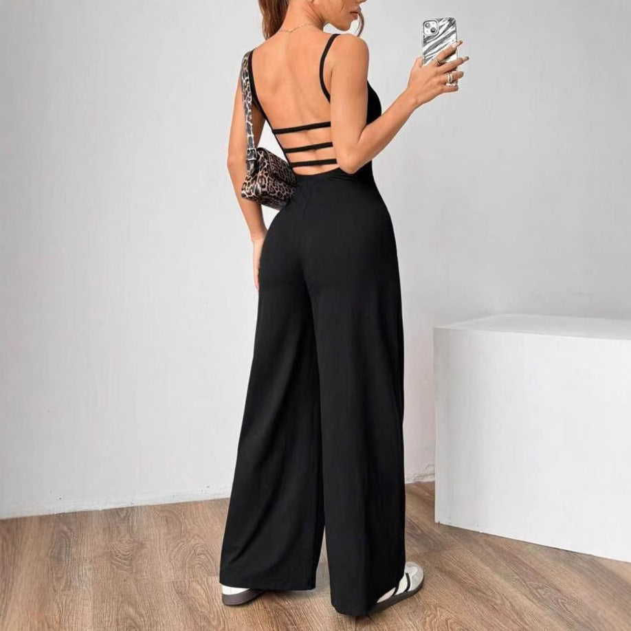 Dames Minimalistische Tijdloze Must-Have Jumpsuit met Wijde Pijpen | Geepa