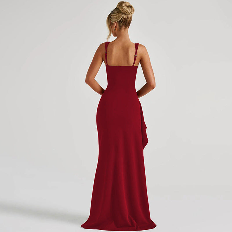 Dames Elegante Maxi Jurk met Hoge Split en Aansluitende Pasvorm | Slim fit en Stijlvol | Geeta