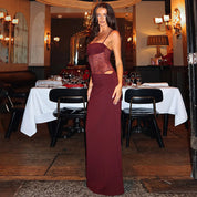 Dames Sexy Lace Maxi Jurk | Transparante Kant Jurk met Aansluitende Pasvorm | Genesia