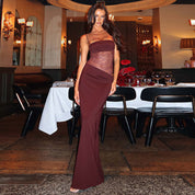Dames Sexy Lace Maxi Jurk | Transparante Kant Jurk met Aansluitende Pasvorm | Genesia