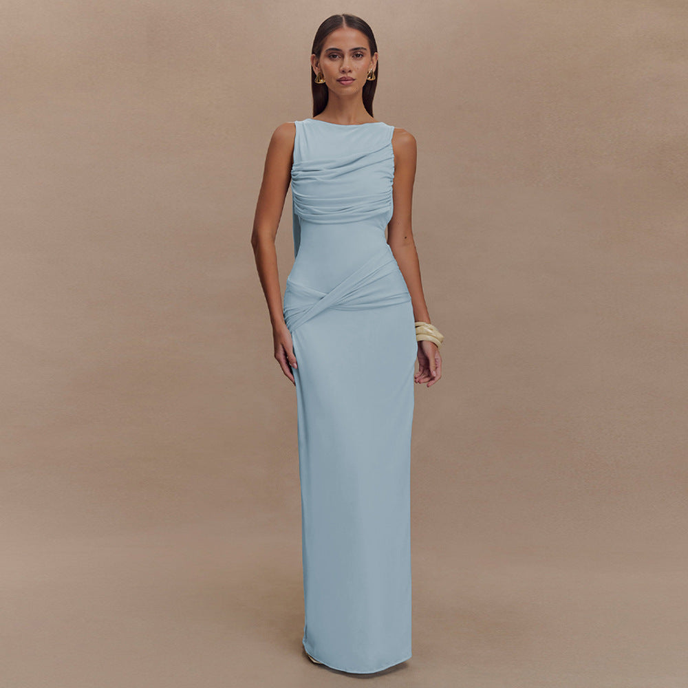 Dames Elegante Maxi Jurk met Open Rug | Slim Fit en Trendy | Georgina