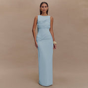 Dames Elegante Maxi Jurk met Open Rug | Slim Fit en Trendy | Georgina