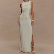 Dames Elegante Maxi Jurk met Open Rug | Slim Fit en Trendy | Georgina