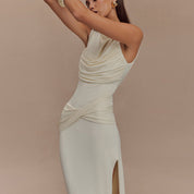 Dames Elegante Maxi Jurk met Open Rug | Slim Fit en Trendy | Georgina