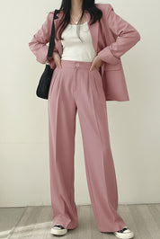 Dames Trendy Korean Style Pak Set met Oversized Blazer En Wide Leg Broek | Geoul