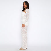 Dames Luxe Kant 3-Delige Set | Elegante Tube Top, Broek en Vest Set | Ghilaume