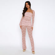Dames Luxe Kant 3-Delige Set | Elegante Tube Top, Broek en Vest Set | Ghilaume