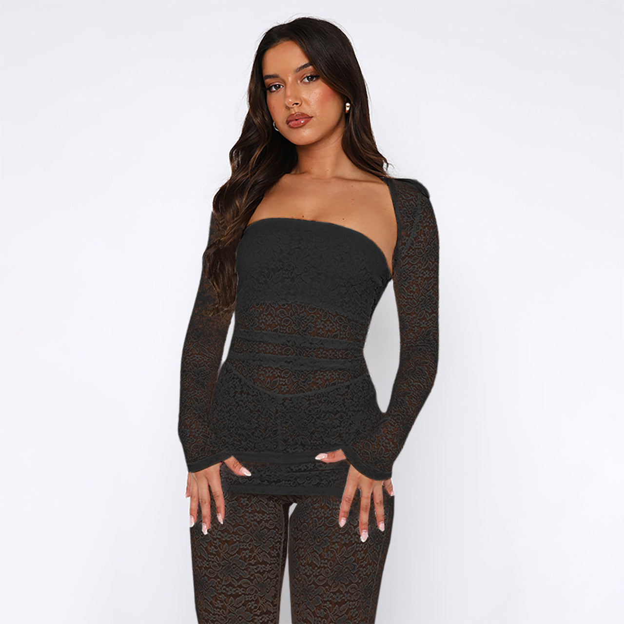 Dames Luxe Kant 3-Delige Set | Elegante Tube Top, Broek en Vest Set | Ghilaume