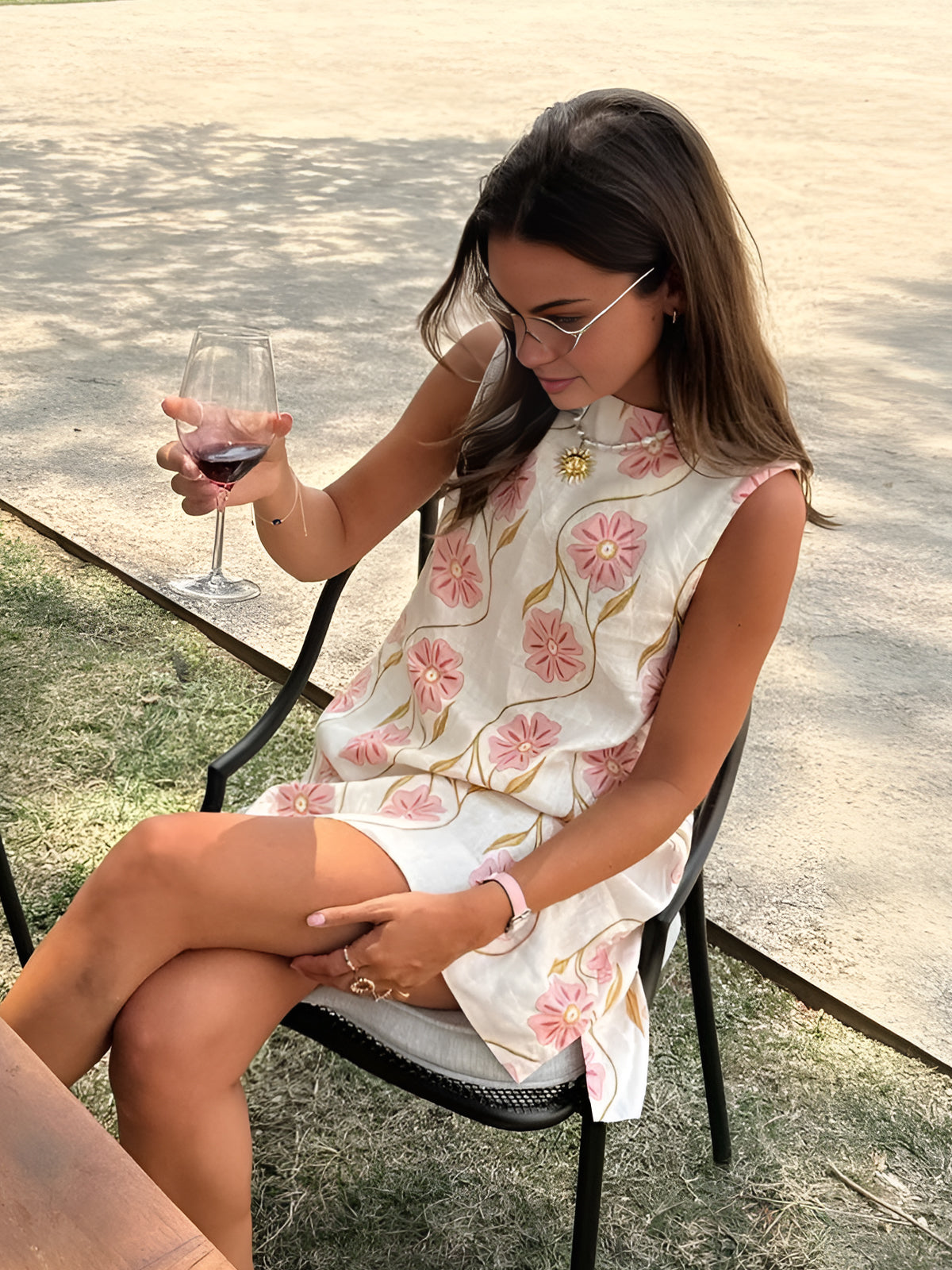 Dames Zomerse Print Jurk met Ronde Hals | Gibiza