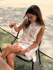 Dames Zomerse Print Jurk met Ronde Hals | Gibiza