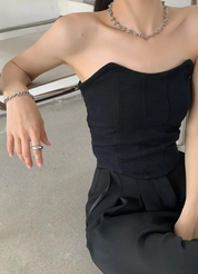 Dames Strapless Bustier Korset Top | Elegante Bandeau Top Met Getailleerde Pasvorm | Gliay