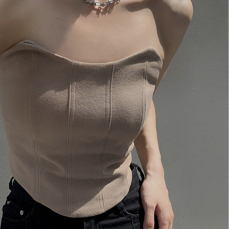 Dames Strapless Bustier Korset Top | Elegante Bandeau Top Met Getailleerde Pasvorm | Gliay