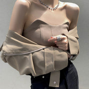 Dames Strapless Bustier Korset Top | Elegante Bandeau Top Met Getailleerde Pasvorm | Gliay