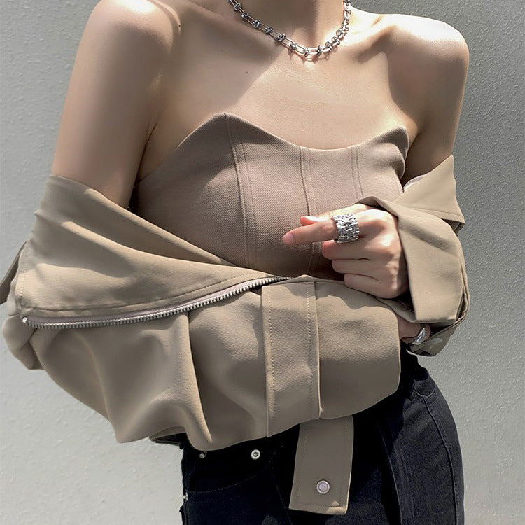Dames Strapless Bustier Korset Top | Elegante Bandeau Top Met Getailleerde Pasvorm | Gliay