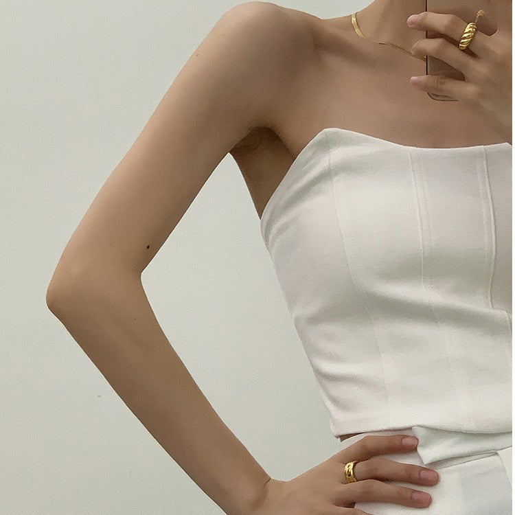 Dames Strapless Bustier Korset Top | Elegante Bandeau Top Met Getailleerde Pasvorm | Gliay