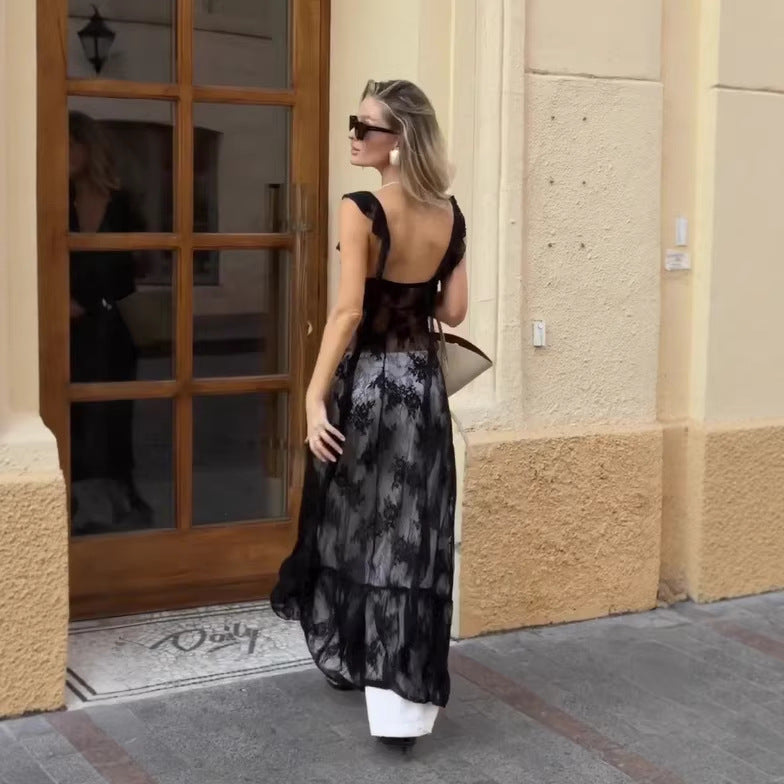 Dames Elegante Trendy Kanten Maxi Layering Jurk | Statement Item 2026 | Gildred