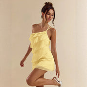 Dames Elegante Ruffle Mini Jurk | Speelse Pasvorm met Vrouwelijke Uitstraling | Ginger