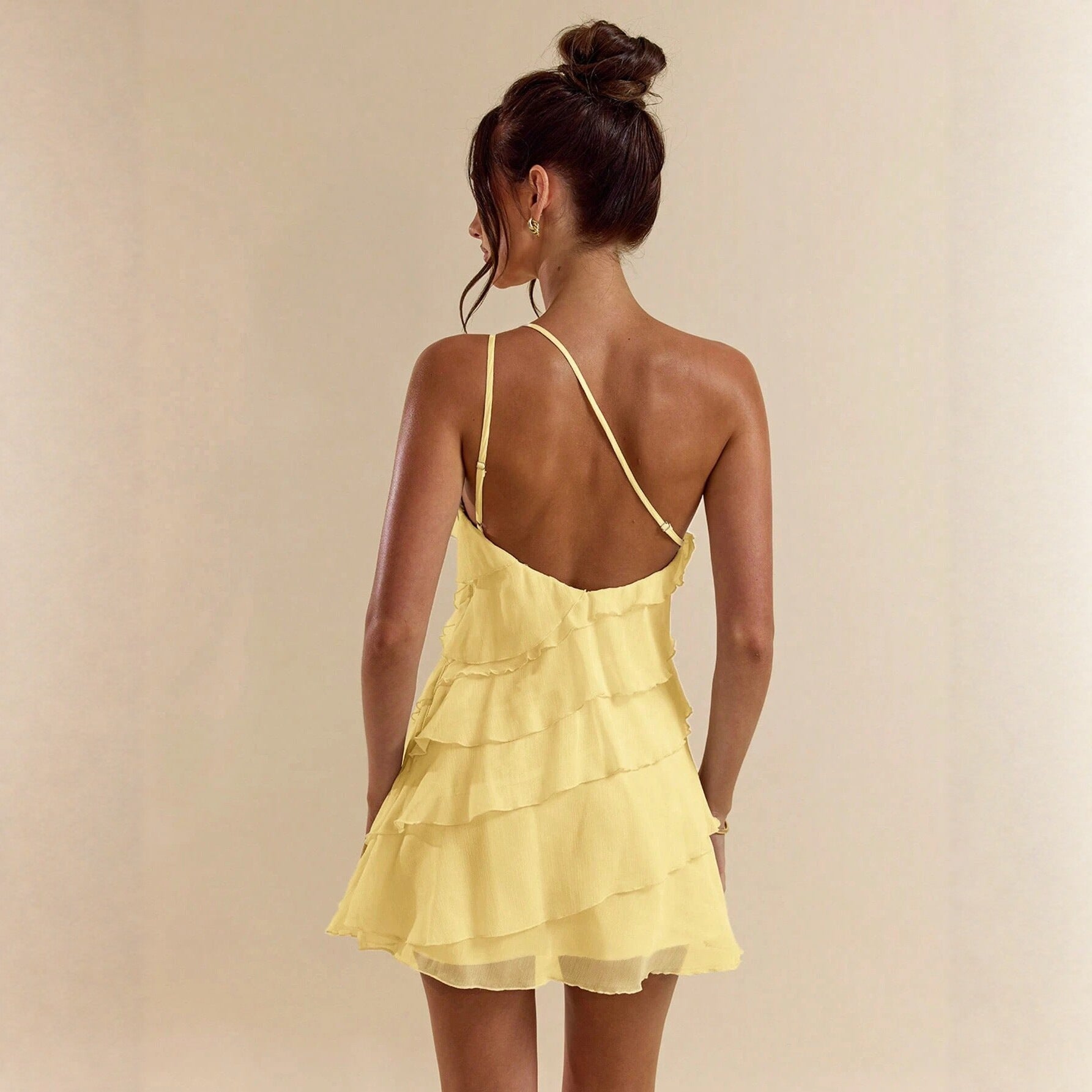 Dames Elegante Ruffle Mini Jurk | Speelse Pasvorm met Vrouwelijke Uitstraling | Ginger